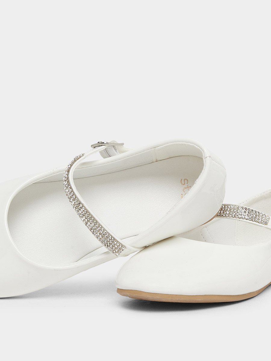 Embellished Ballerinas with Buckle Closure