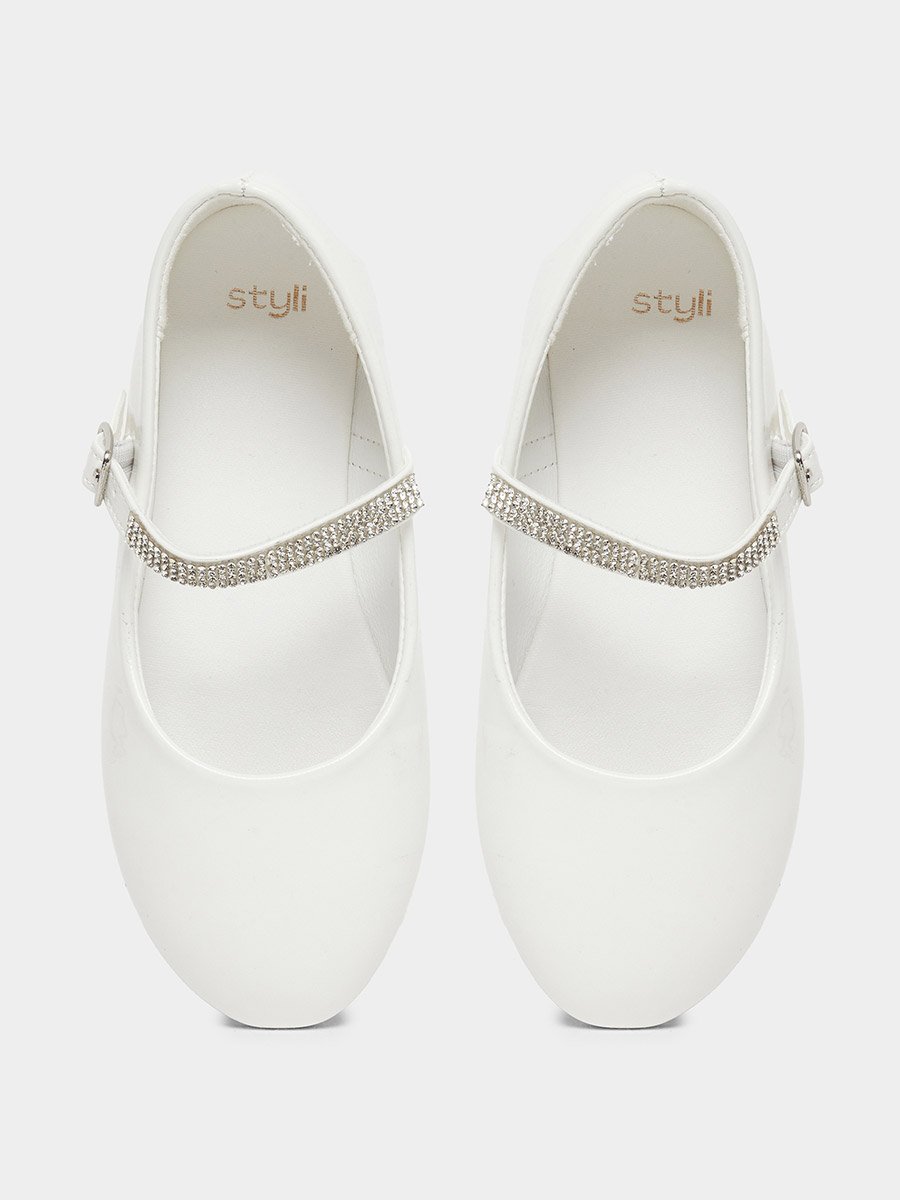 Embellished Ballerinas with Buckle Closure