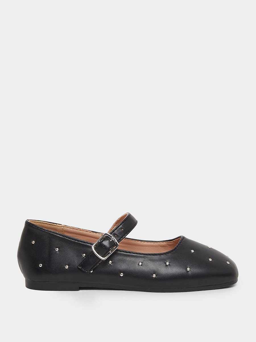 Embellished Ballerinas with Buckle Detail