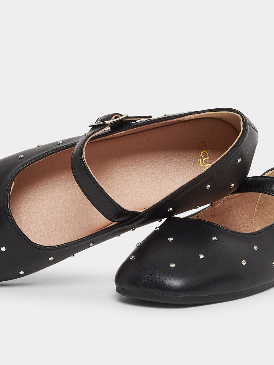 Embellished Ballerinas with Buckle Detail