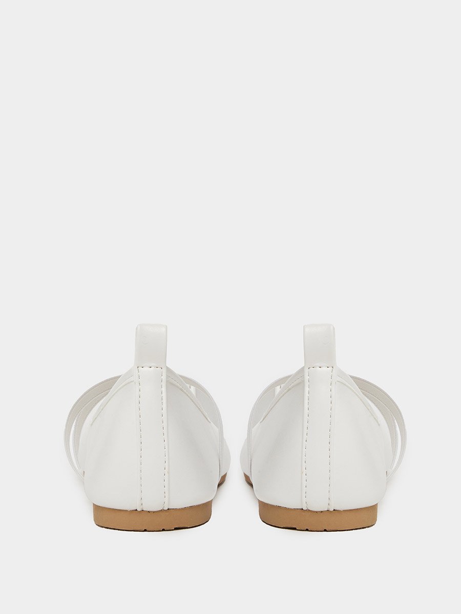 White Glitter Toe Ballerinas