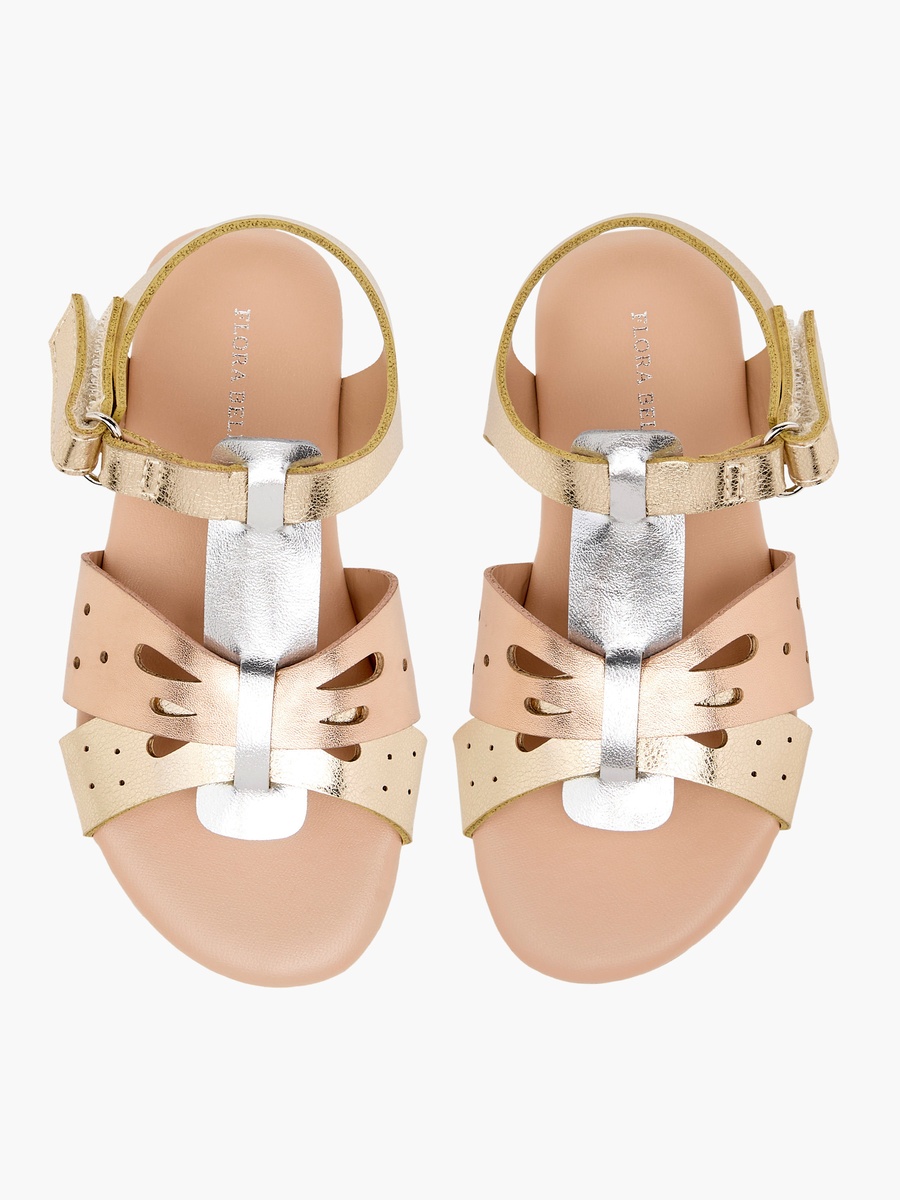 Cutwork Detail Sandals with Hook and Loop Closure