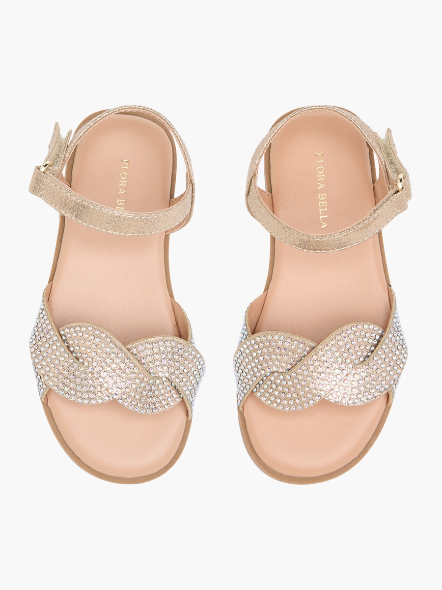 Embellished Sandals with Hook and Loop Closure