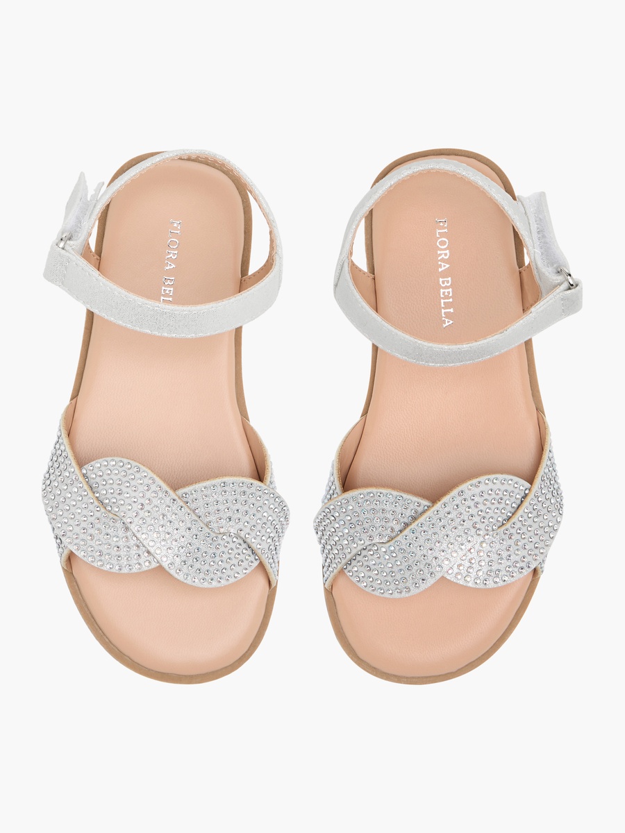 Embellished Sandals with Hook and Loop Closure