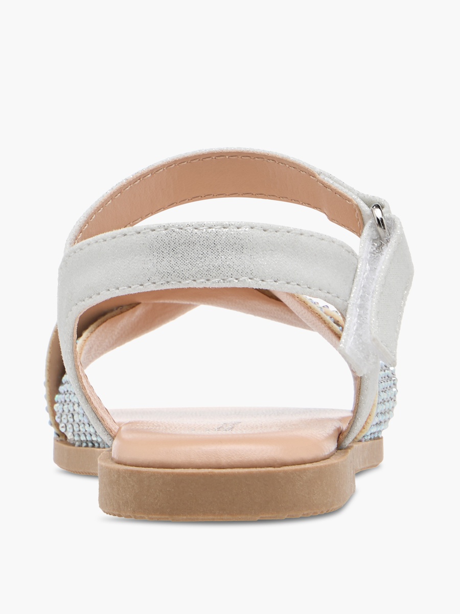 Embellished Sandals with Hook and Loop Closure