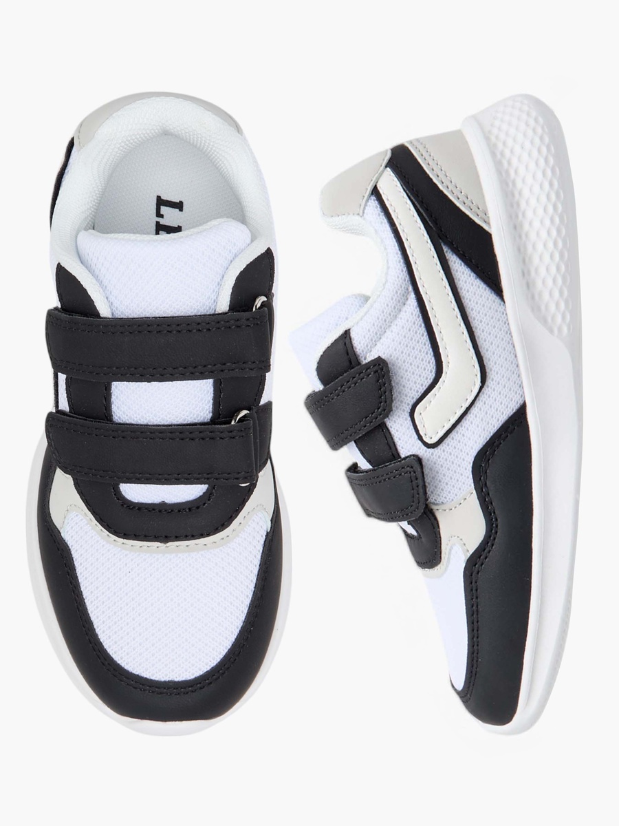 Colourblock Sneakers with Hook and Loop Closure