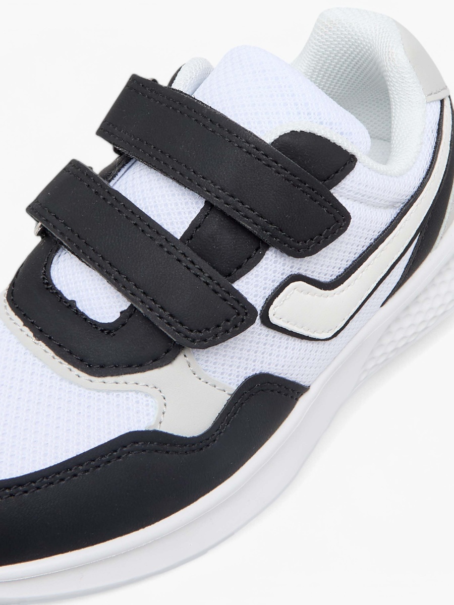Colourblock Sneakers with Hook and Loop Closure