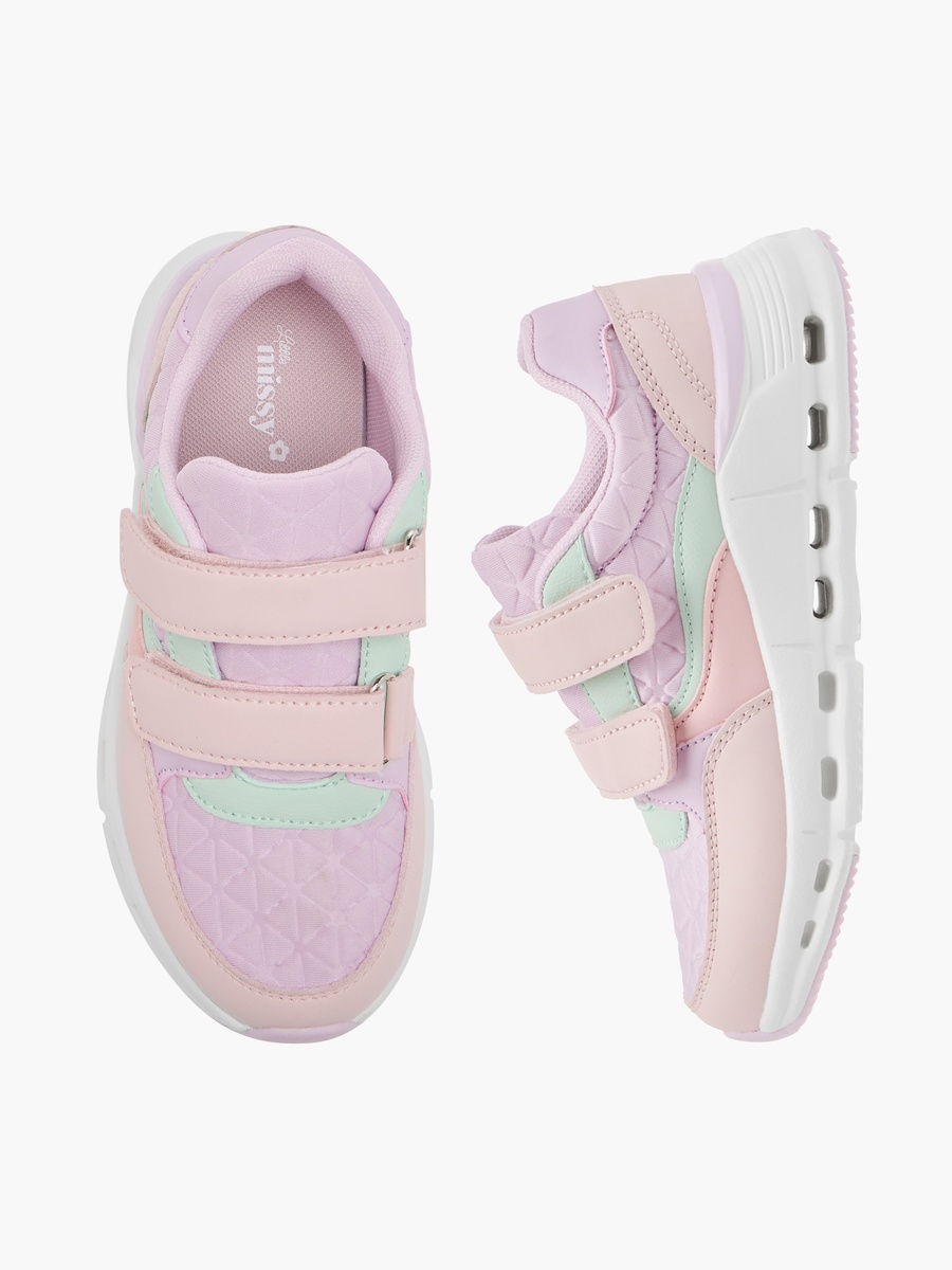 Panelled Sneakers with Hook and Loop Closure