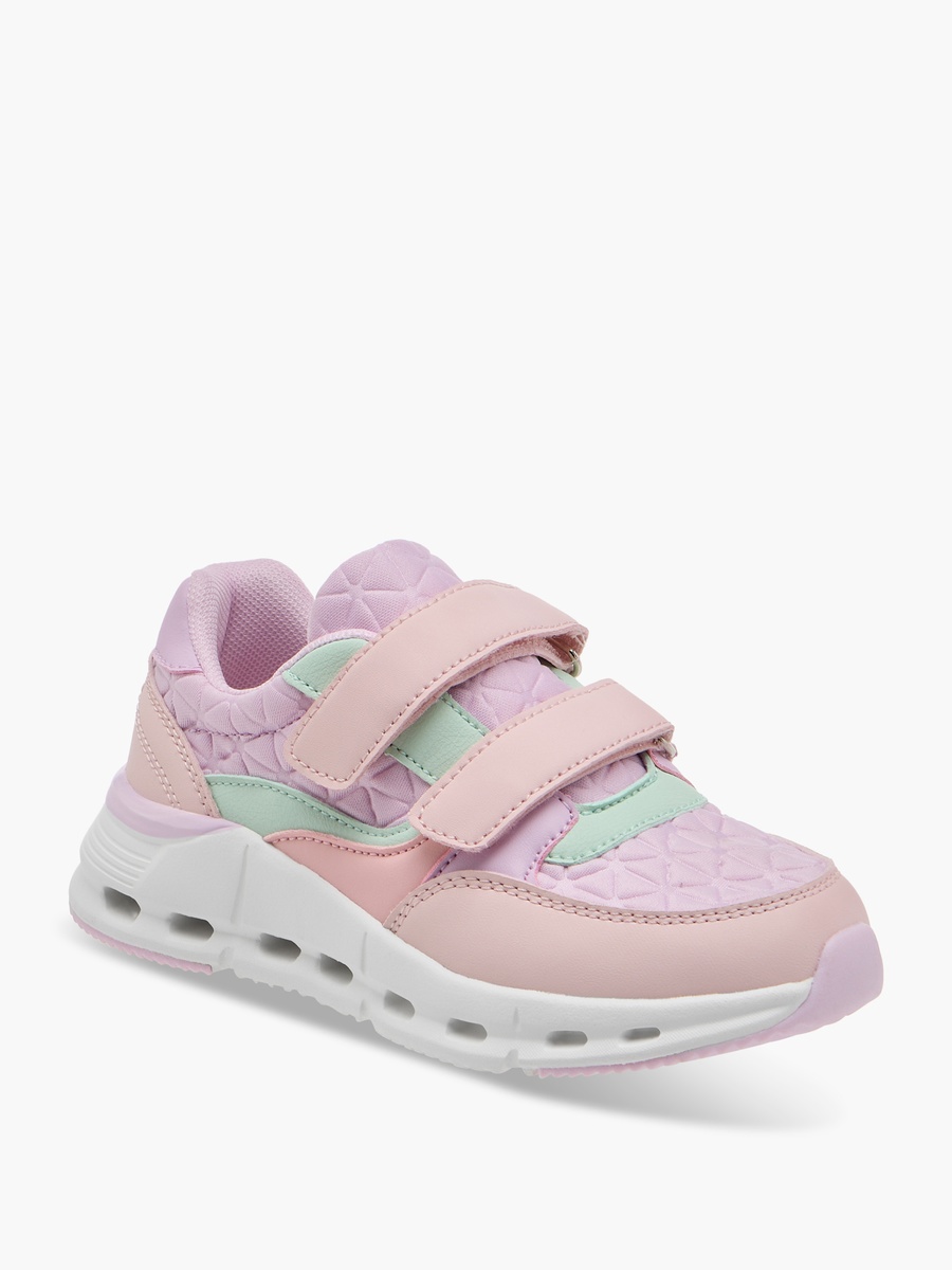 Panelled Sneakers with Hook and Loop Closure