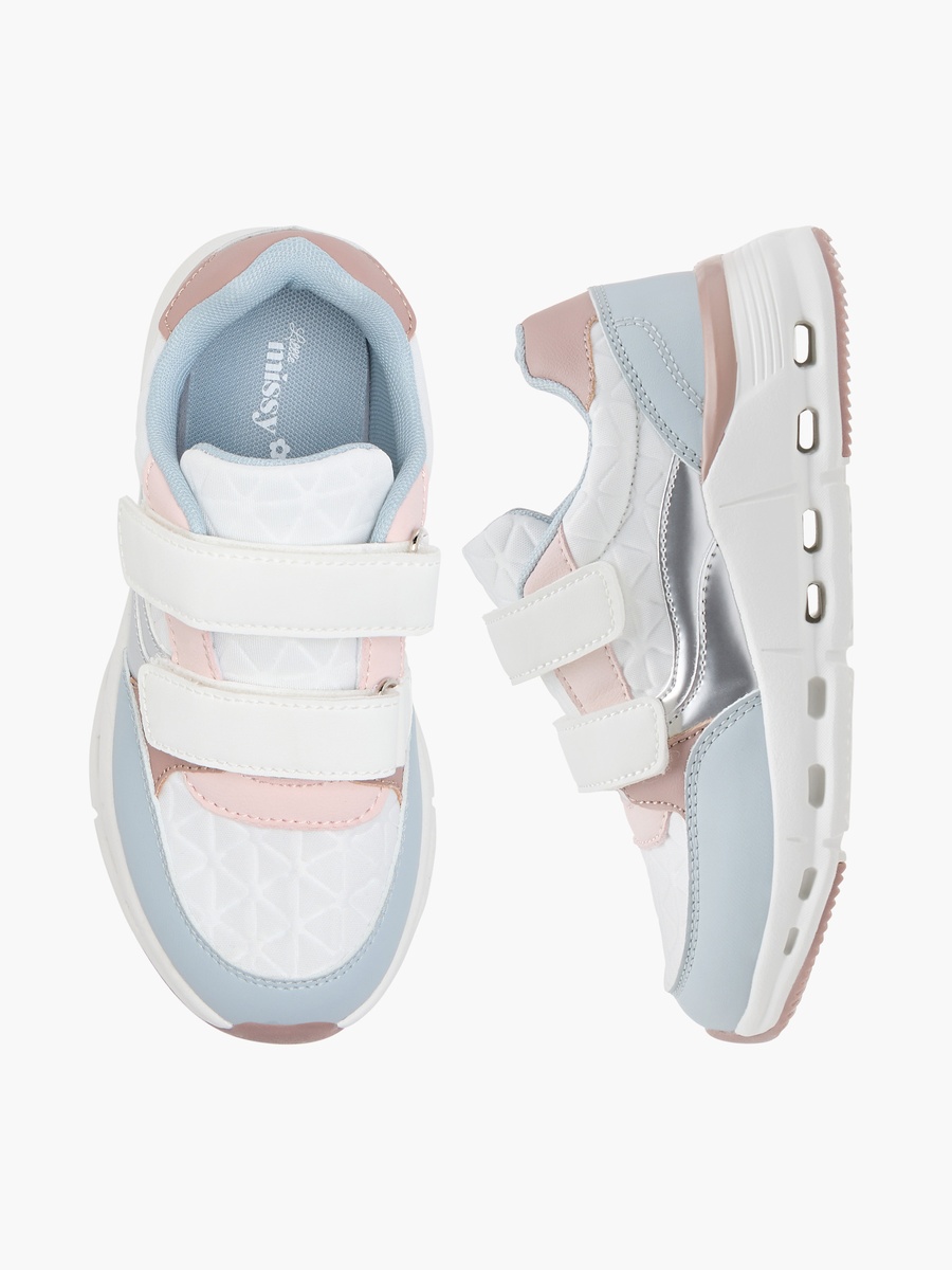 Panelled Sneakers with Hook and Loop Closure