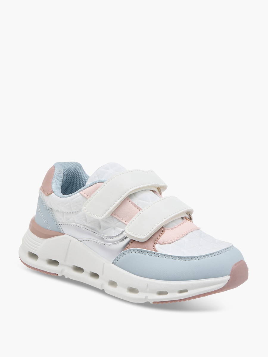 Panelled Sneakers with Hook and Loop Closure