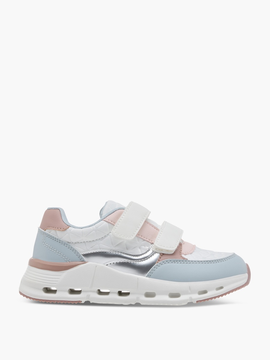 Panelled Sneakers with Hook and Loop Closure