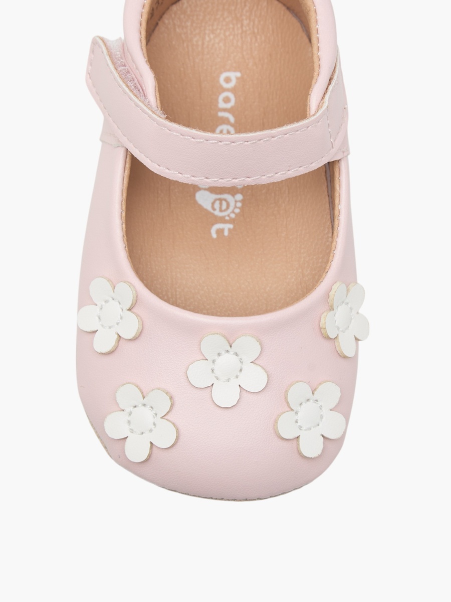 Floral Accent Booties with Hook and Loop Closure