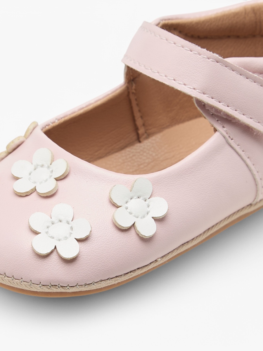 Floral Accent Booties with Hook and Loop Closure