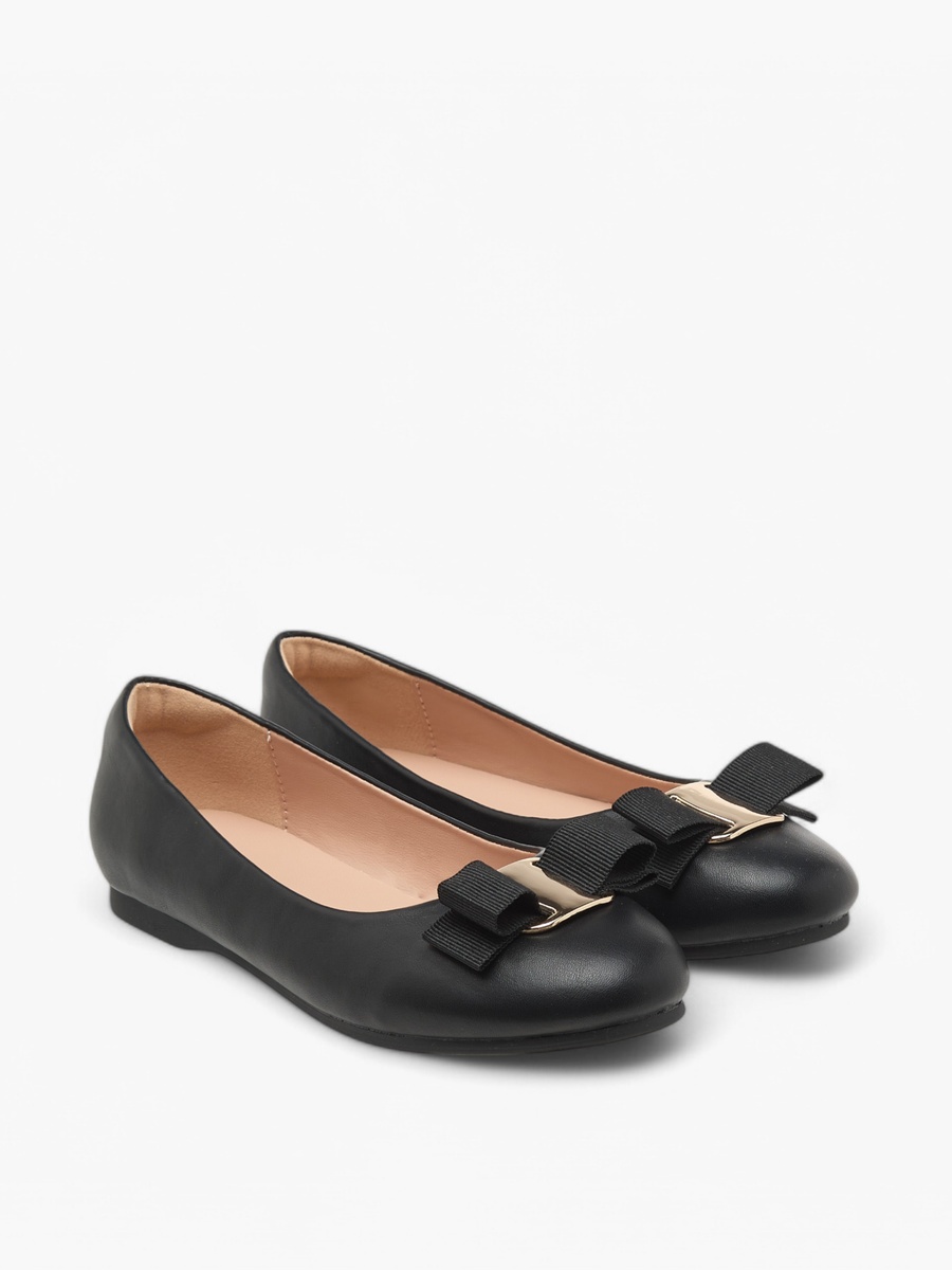 Bow Accent Slip-On Ballerina Shoes