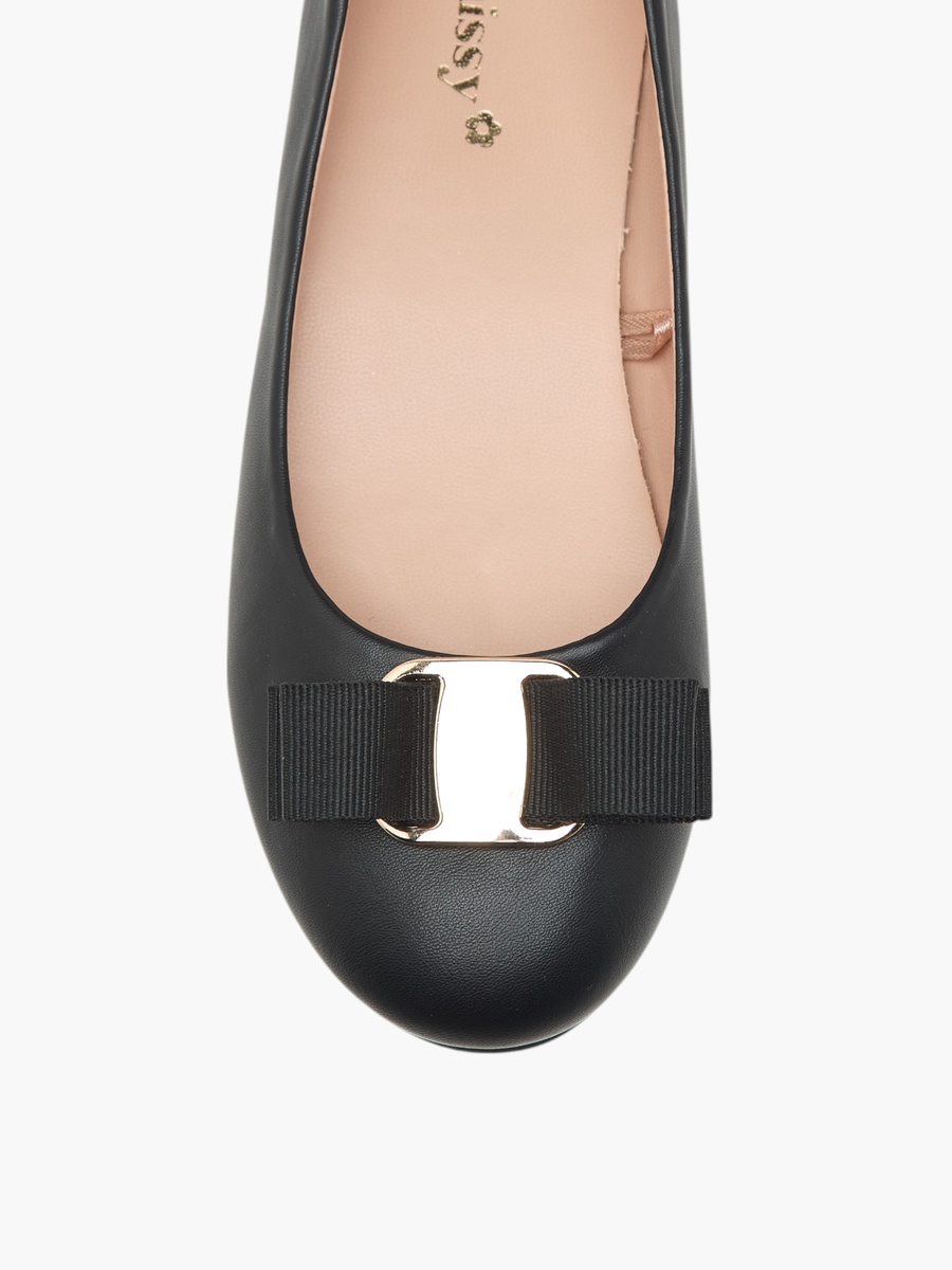 Bow Accent Slip-On Ballerina Shoes