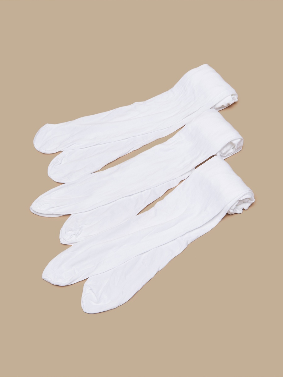 Solid Closed Feet Tights - Set of 3