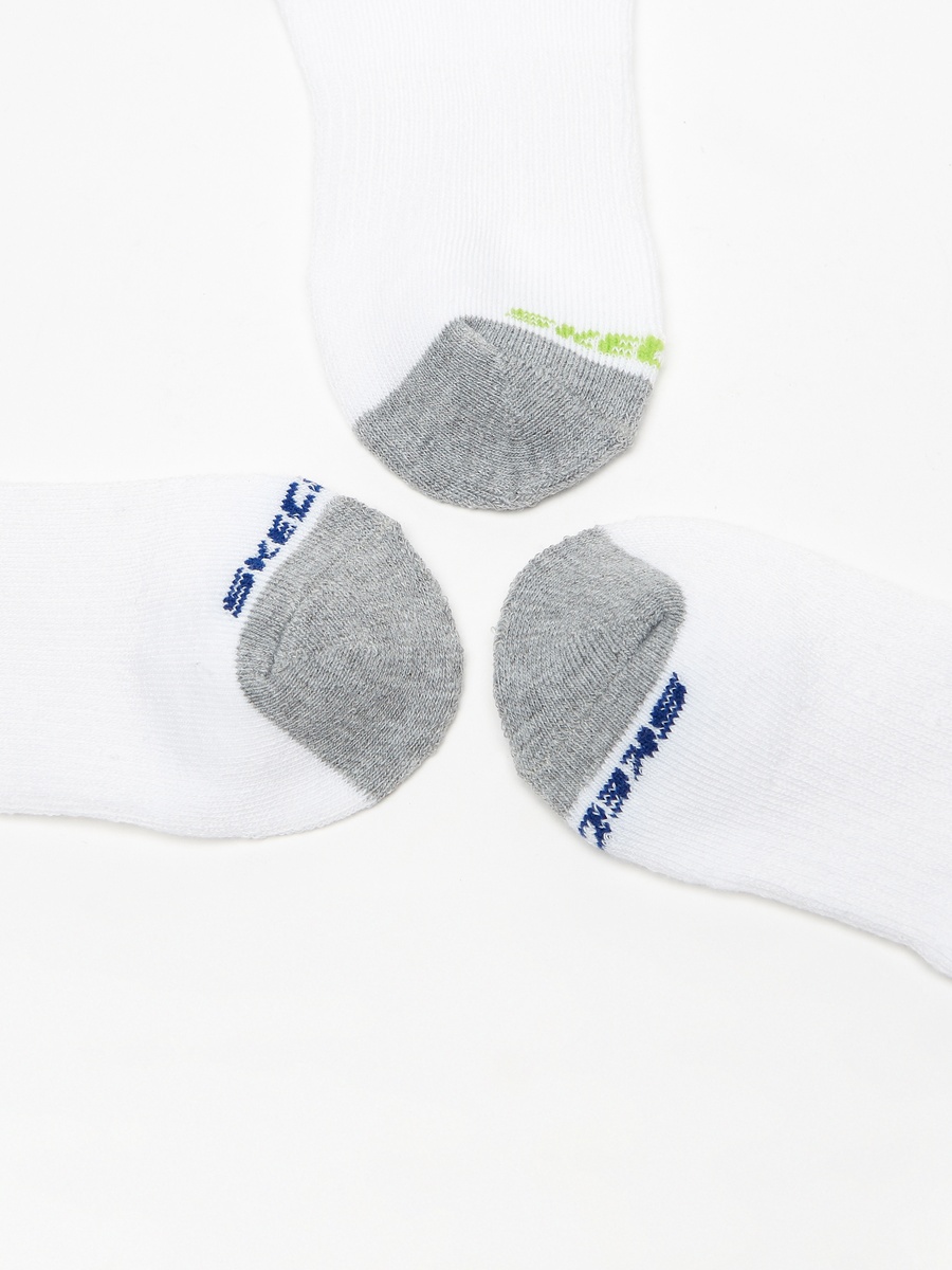 Color Block Ankle Length Sports Socks - Set of 3