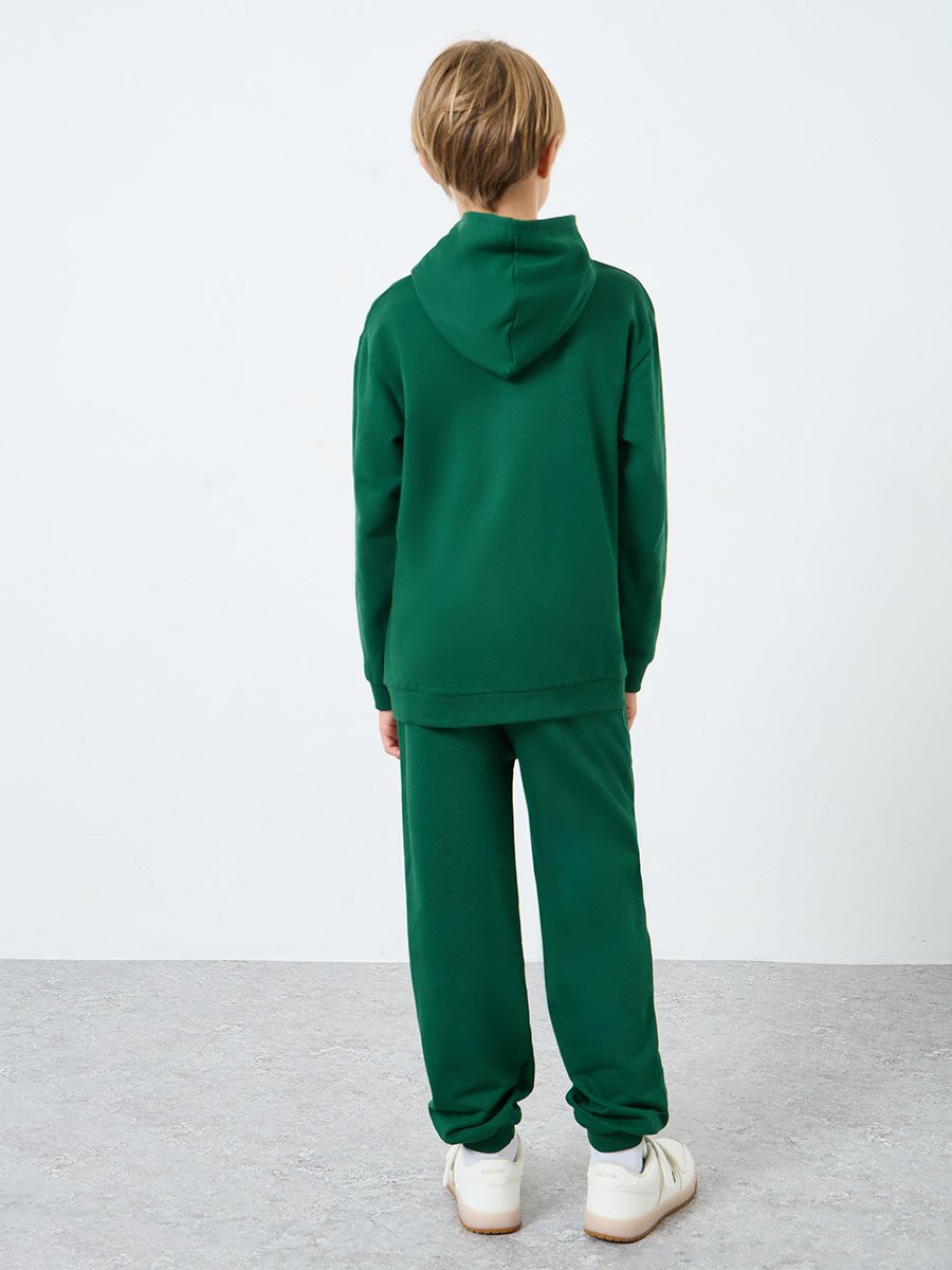 Teens Green Racing Print Hoodie and Joggers Set