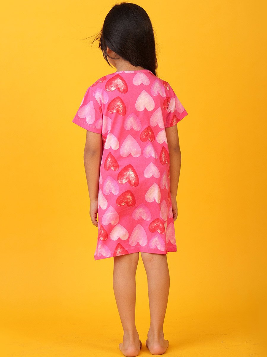 Hearts Print Mini Night Dress