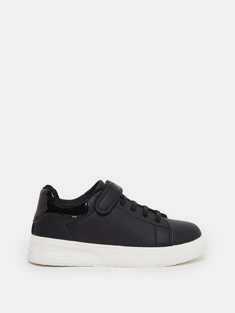 Teen Plain Hook and Loop Sneakers