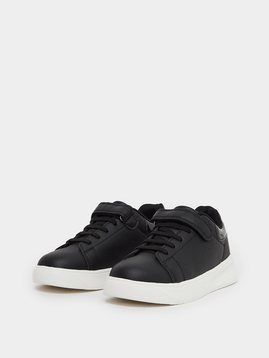 Teen Plain Hook and Loop Sneakers