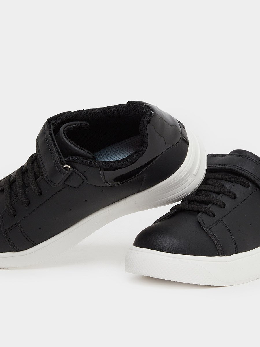 Teen Plain Hook and Loop Sneakers