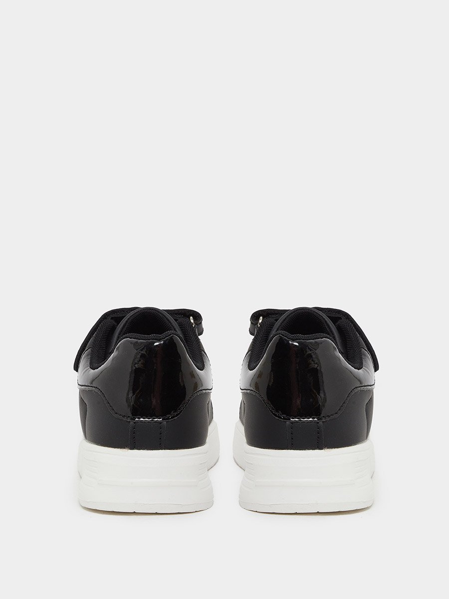 Teen Plain Hook and Loop Sneakers