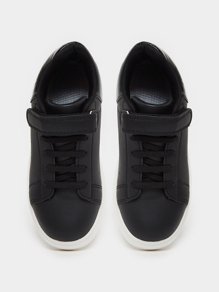 Teen Plain Hook and Loop Sneakers