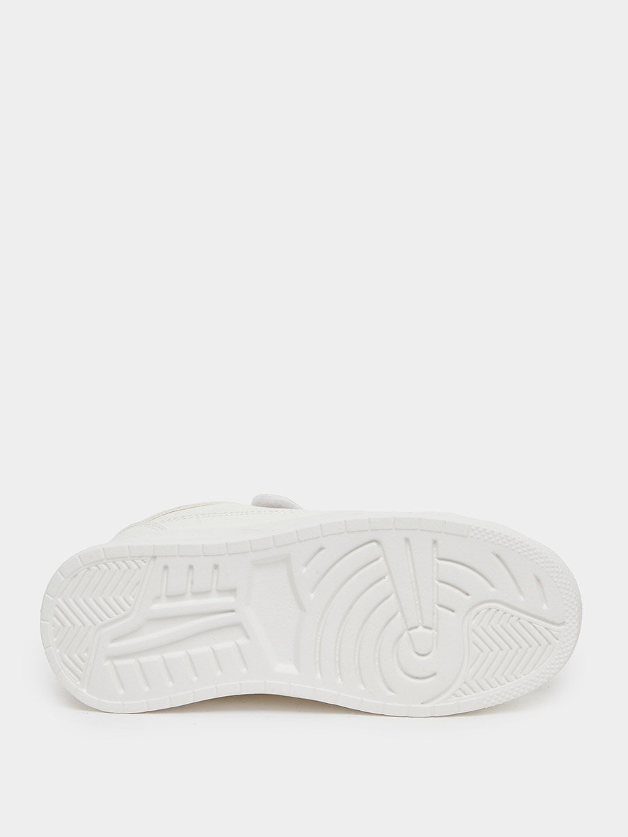 Unisex White Textured Sneakers with Hook and Lace