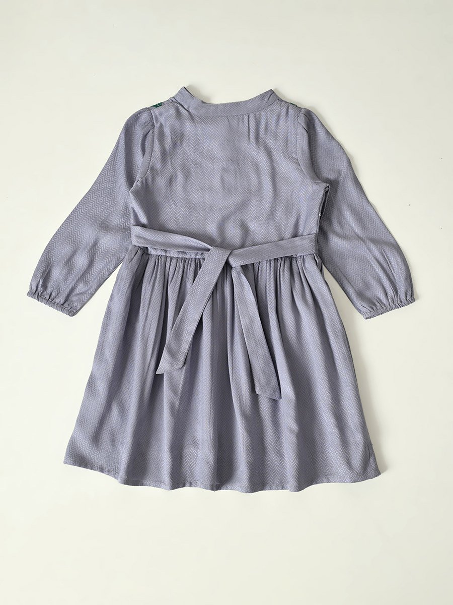 Floral Embroidered Knee Length Dress