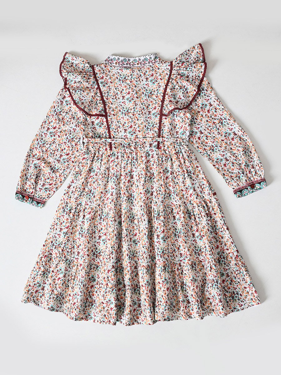AOP Floral Print Knee-Length Dress