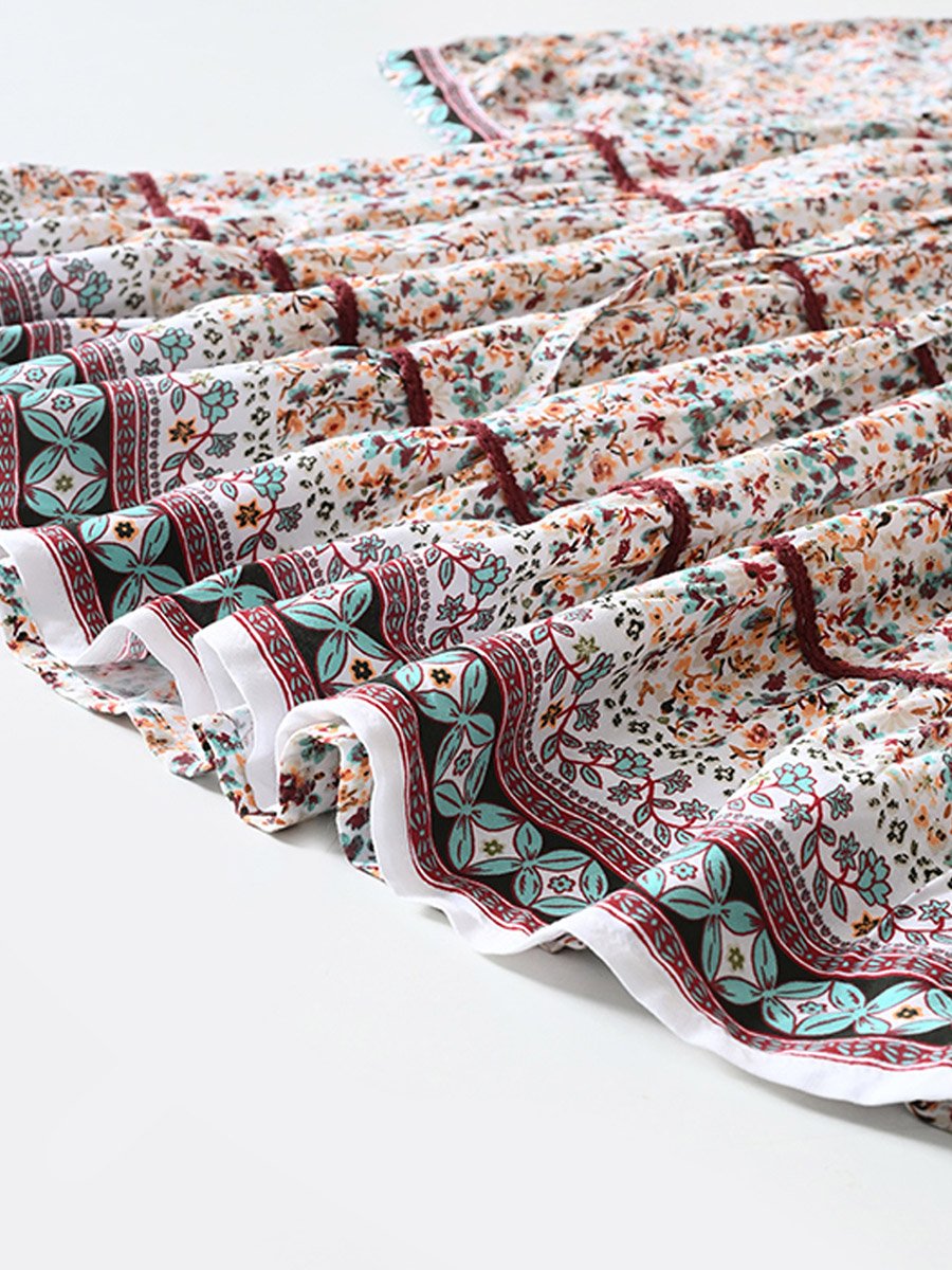 AOP Floral Print Knee-Length Dress