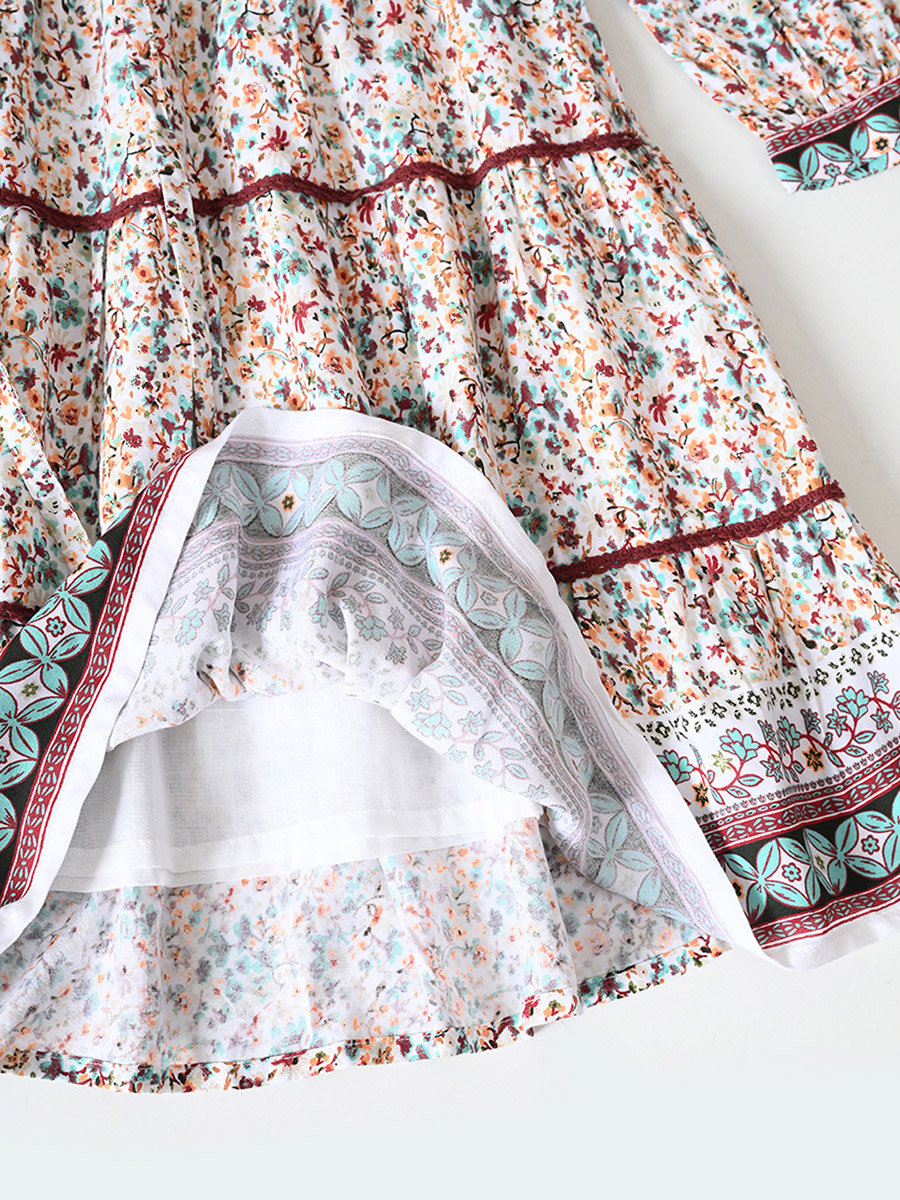 AOP Floral Print Knee-Length Dress