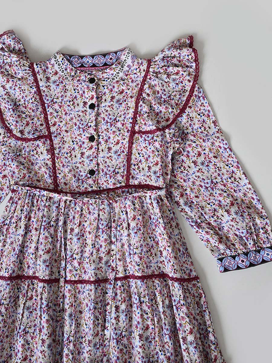 AOP Floral Print Knee-Length Dress