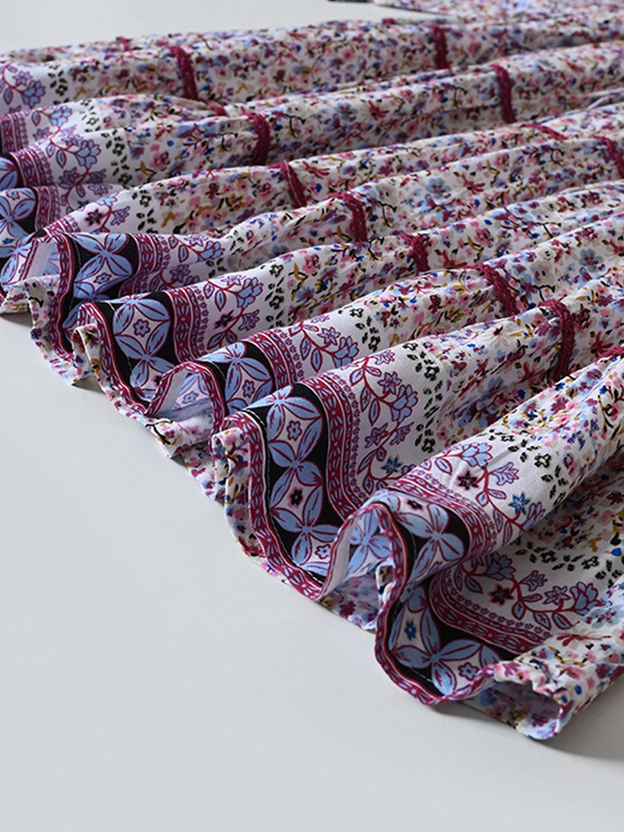 AOP Floral Print Knee-Length Dress