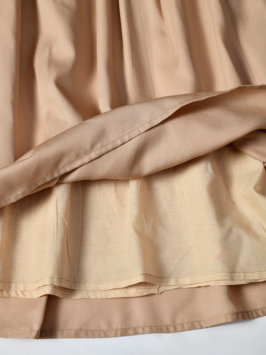 Embroidered Tie-Up Neck Knee-Length Dress