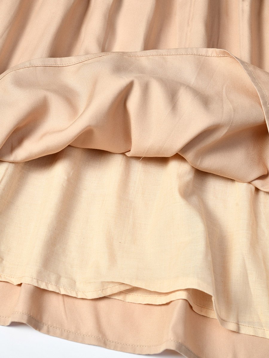 Embroidered Balloon Sleeves Knee-Length Dress