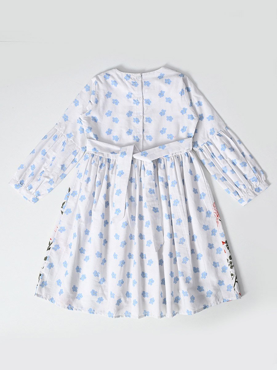 Floral Printed Peter Pan Collared A-Line Dress