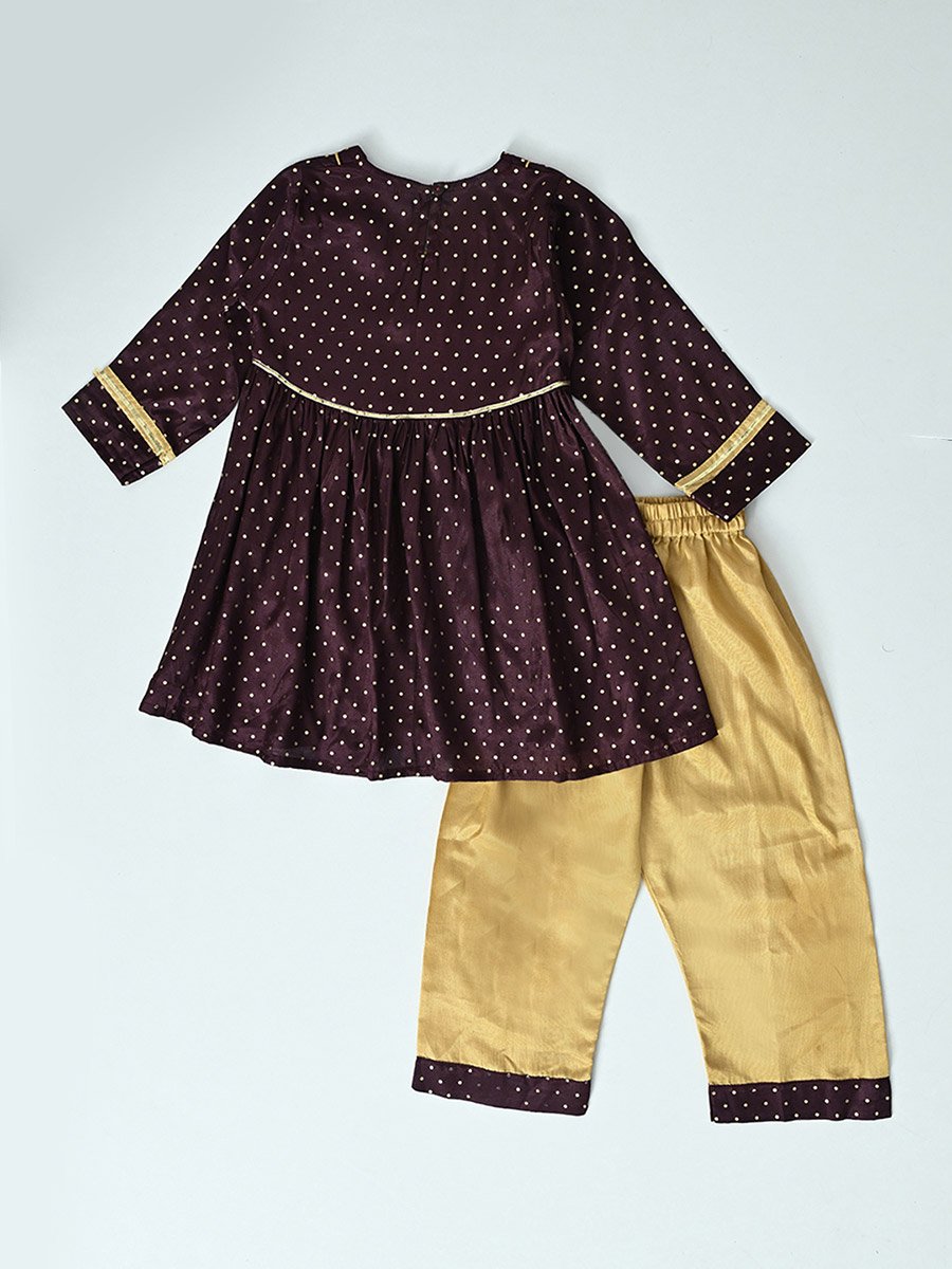 Printed Long Sleeve Ethnic Top and Pants Set