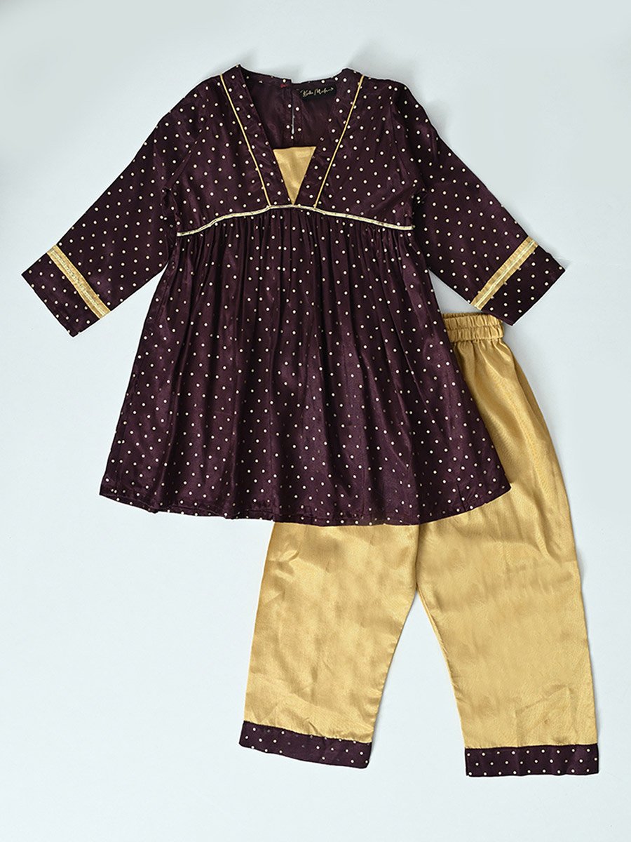 Printed Long Sleeve Ethnic Top and Pants Set