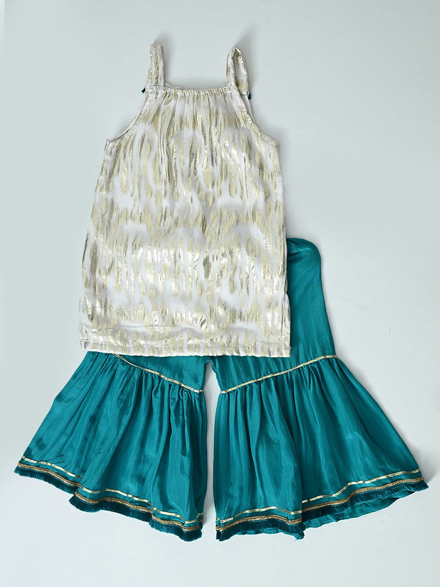 Printed Strappy Ethnic Top and Pants Set