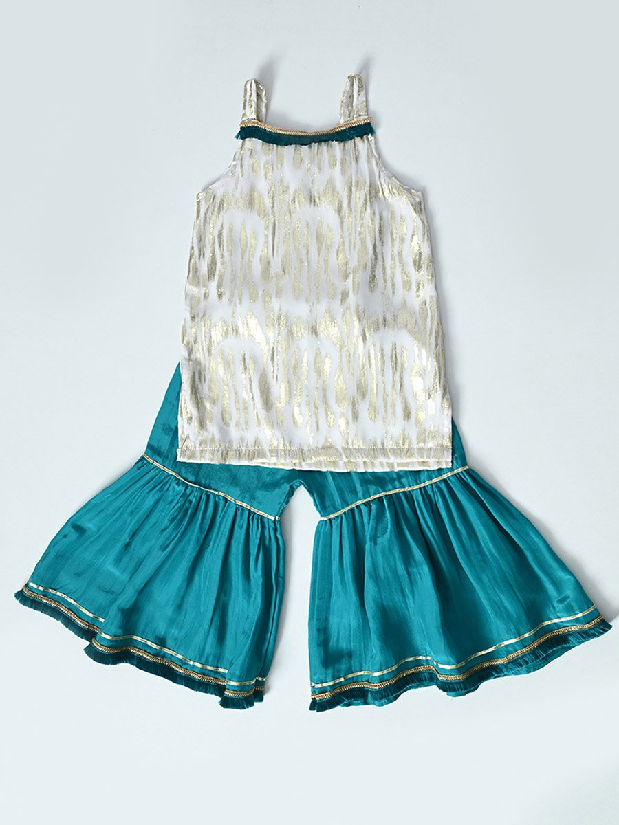 Printed Strappy Ethnic Top and Pants Set