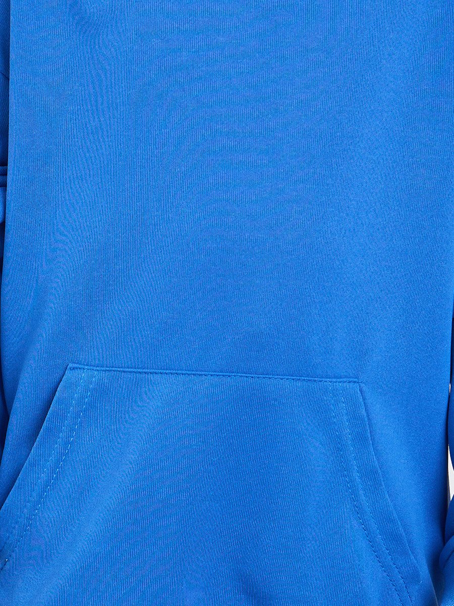 Boys Blue Relaxed Fit Hoodie with Front Pocket