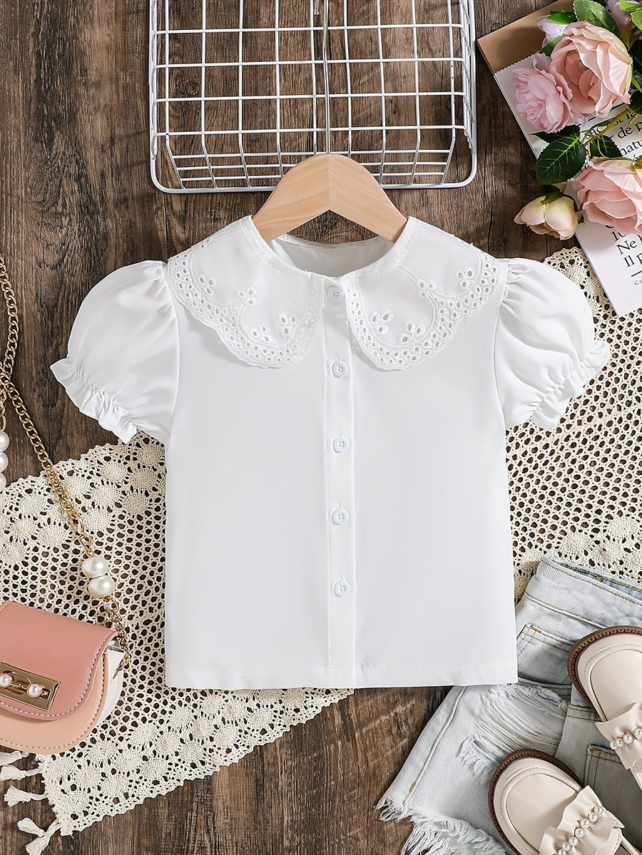 Broderie Peter Pan Collar Shirt