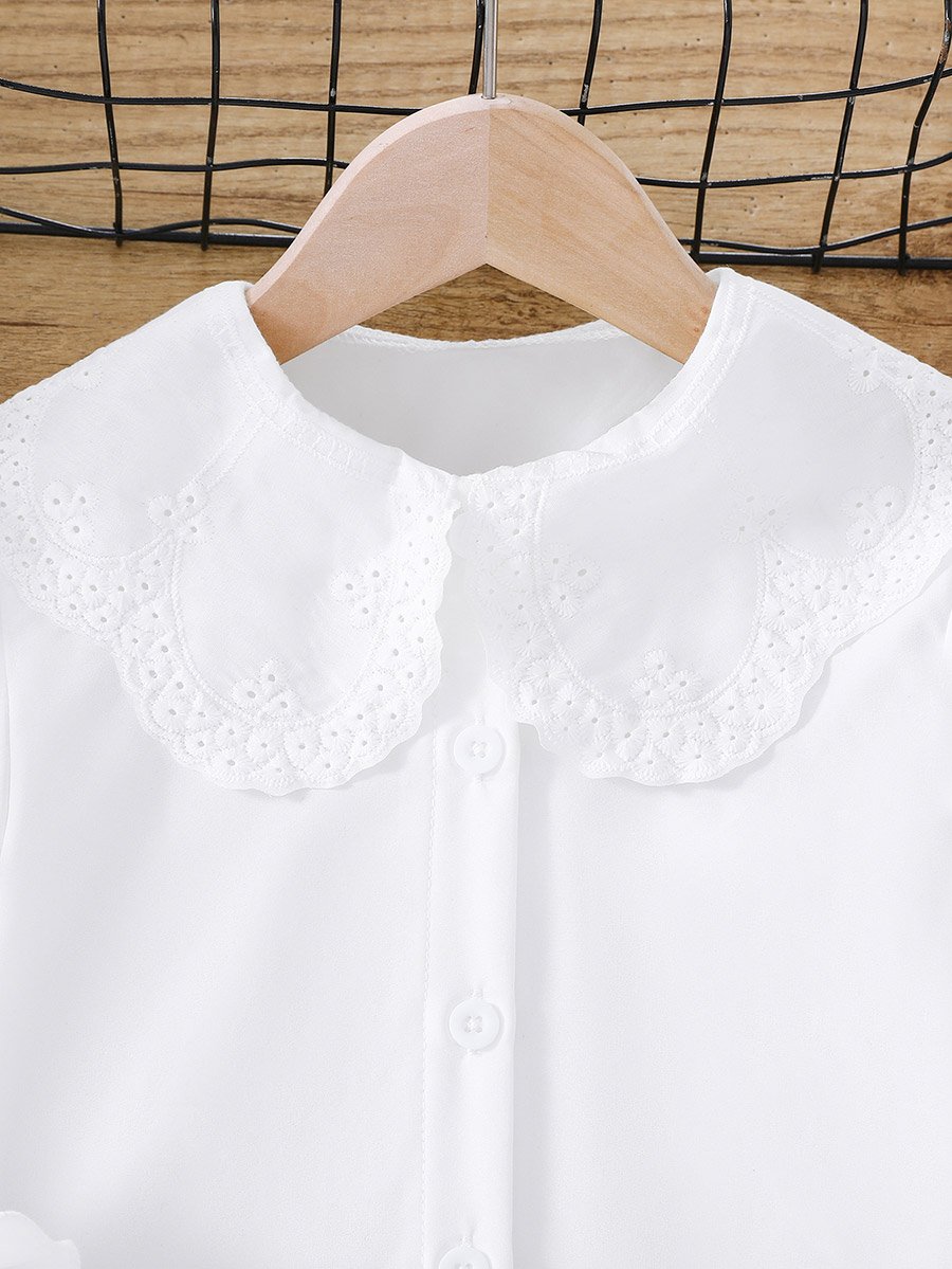 Solid Peter Pan Collar Buttoned Shirt