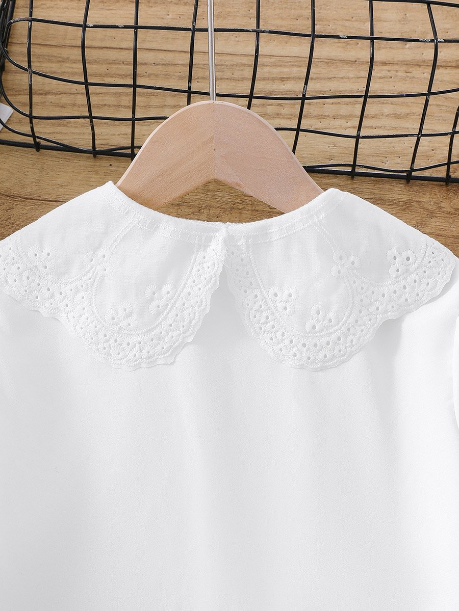 Solid Peter Pan Collar Buttoned Shirt