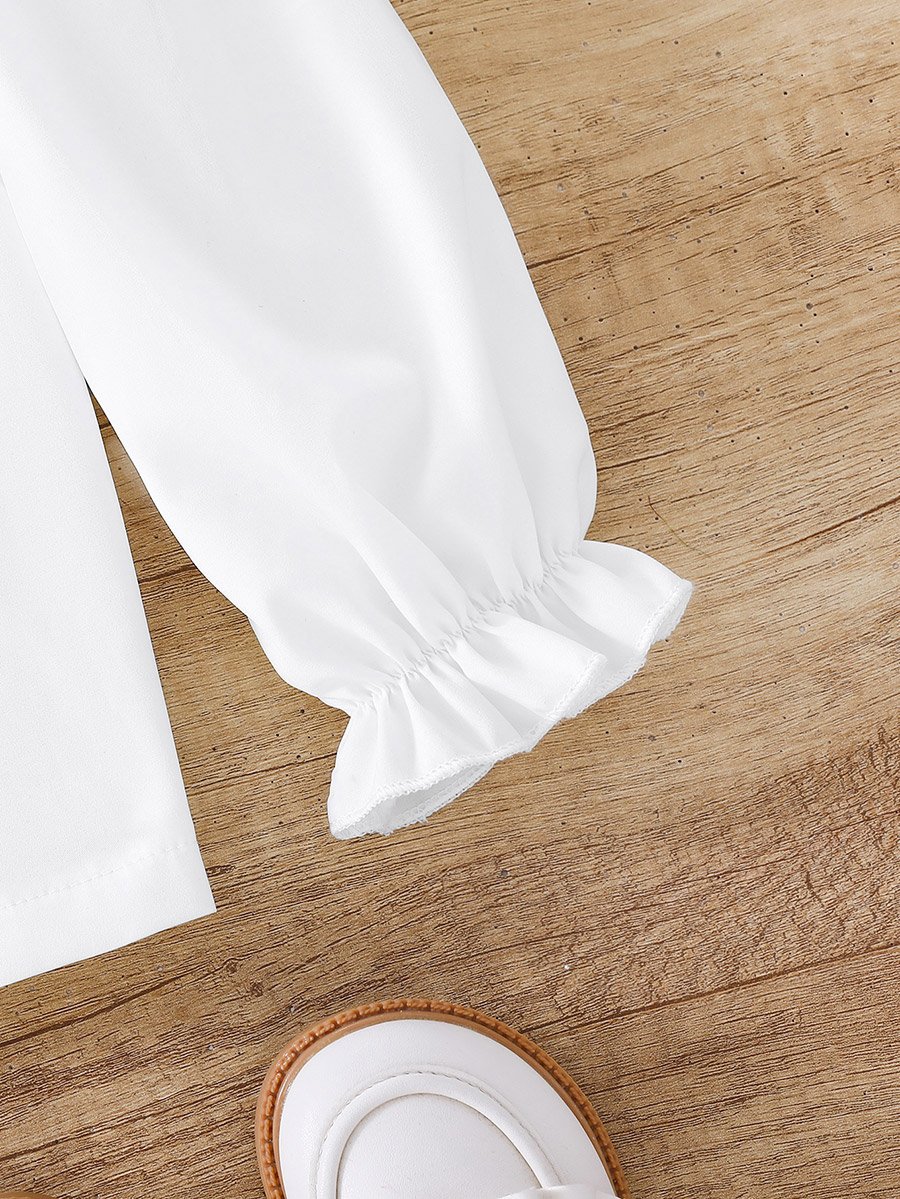 Solid Peter Pan Collar Buttoned Shirt