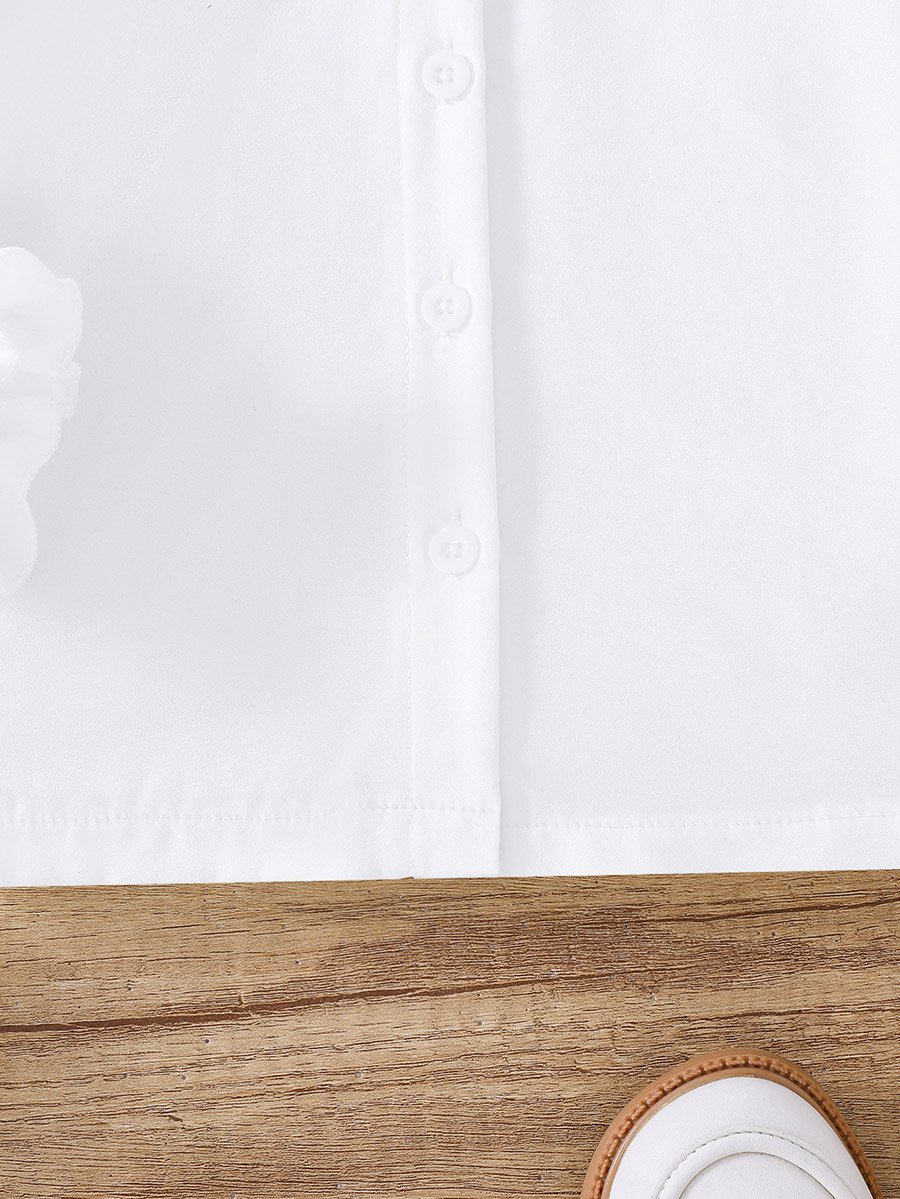Solid Peter Pan Collar Buttoned Shirt