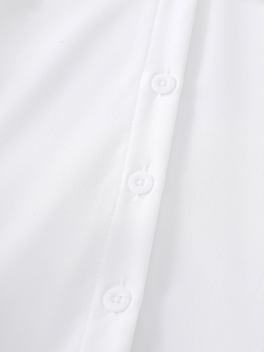 Solid Peter Pan Collar Buttoned Shirt